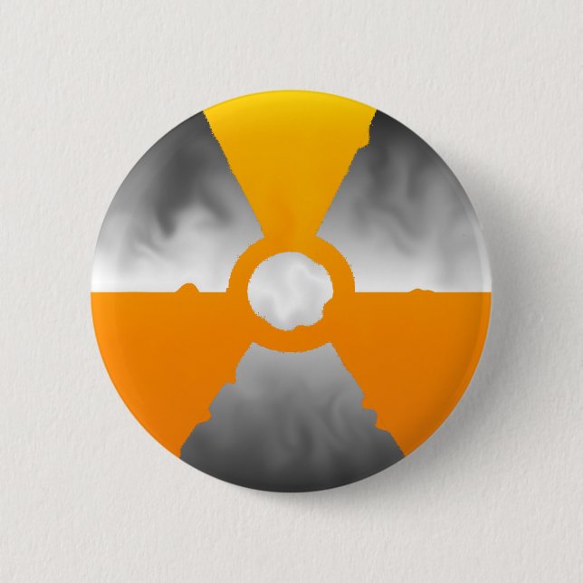 Badge Rond 5 Cm Symbole de Trefoil nucléaire (Devant)