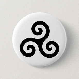 Badge Rond 5 Cm Symbole de Triskelion de Celtic