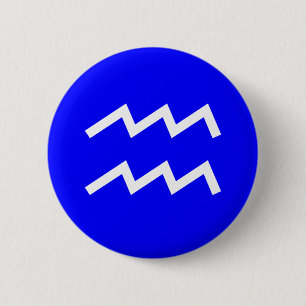 Badge Rond 5 Cm Symbole de Verseau - customisé