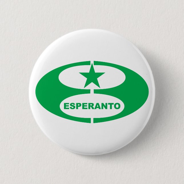 Badge Rond 5 Cm Symbole d'espéranto, (Devant)