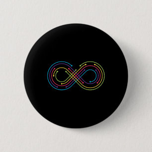 Badge Rond 5 Cm Symbole d'infinité arc-en-ciel Neu Sensibilisation