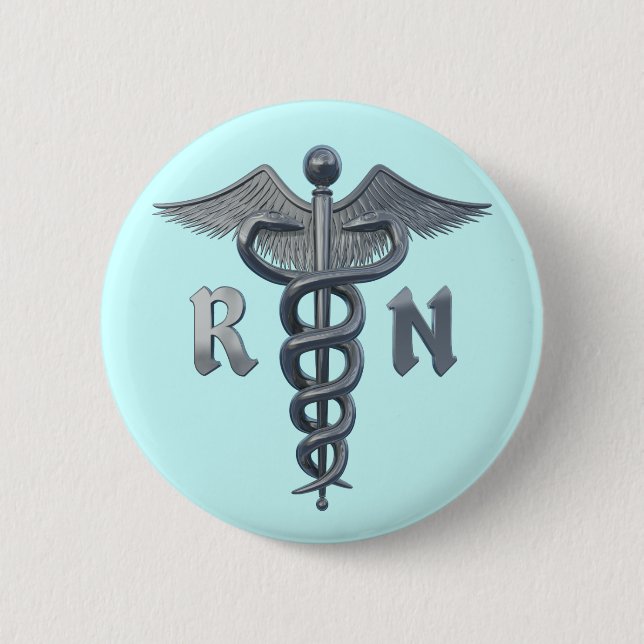 Badge Rond 5 Cm Symbole d'infirmier autorisé (Devant)