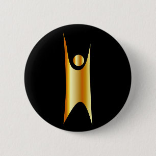 Badge Rond 5 Cm Symbole d'or d'humanisme