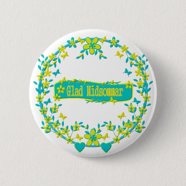 Badge Rond 5 Cm Symbole du milieu de l'été (Devant)