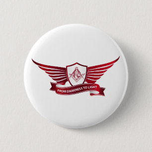 Badge Rond 5 Cm Symbole et bouclier de franc-maçonnerie