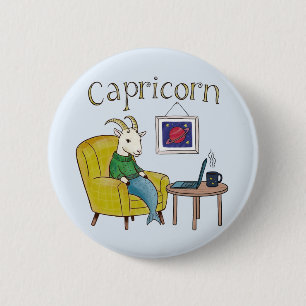 Badge Rond 5 Cm Symbole étoile Capricorne étoile de chèvre de mer 