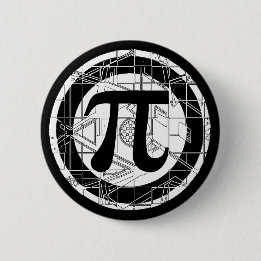 Badge Rond 5 Cm Symbole impressionnant de pi