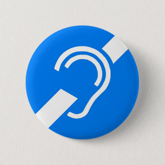 Badge Rond 5 Cm Symbole international pour le sourd