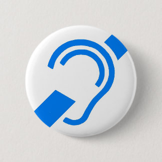 Badge Rond 5 Cm Symbole international pour le sourd