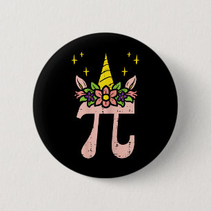 Badge Rond 5 Cm Symbole Jour Pi Unicorn Tête Cute 314 Math Pun Gee