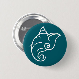Badge Rond 5 Cm Symbole minimaliste Lord Ganesha Line Art