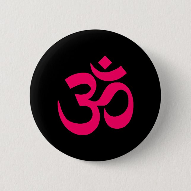 Badge Rond 5 Cm Symbole noir et rose (Devant)