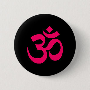 Badge Rond 5 Cm Symbole noir et rose