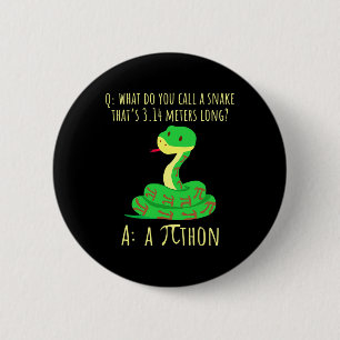 Badge Rond 5 Cm Symbole Python Pithon Pi Drôle Prof de Maths Jour