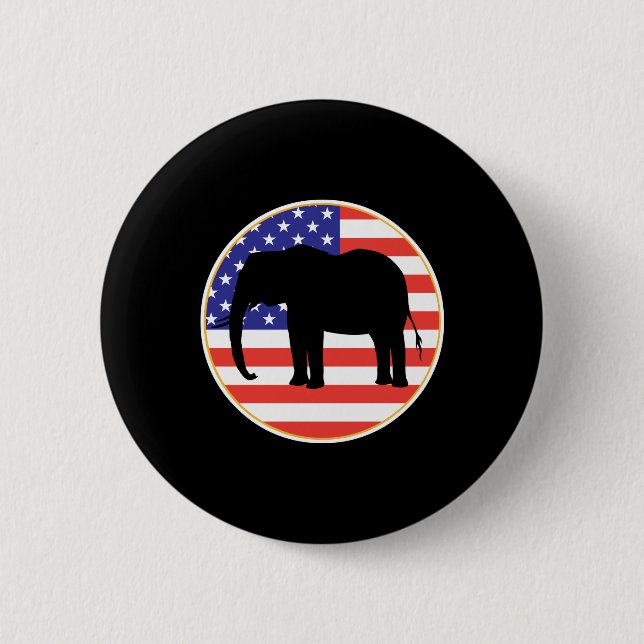 Badge Rond 5 Cm symbole républicain design d'éléphant (Devant)