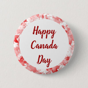 Badge Rond 5 Cm Symbole rouge Feuille d'érable Canada Symbole embl