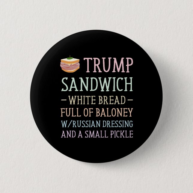Badge Rond 5 Cm SYMBOLE sandwich Trump Drôle (Devant)