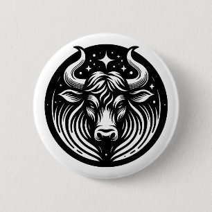 Badge Rond 5 Cm Symbole Taurus Taureau Horoscope