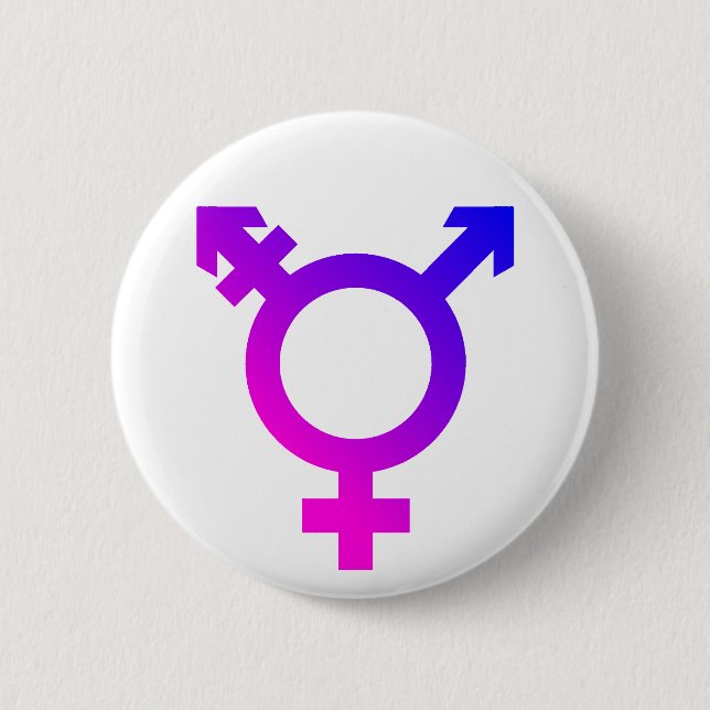 Badge Rond 5 Cm Symbole trans* rose/bleu (Devant)