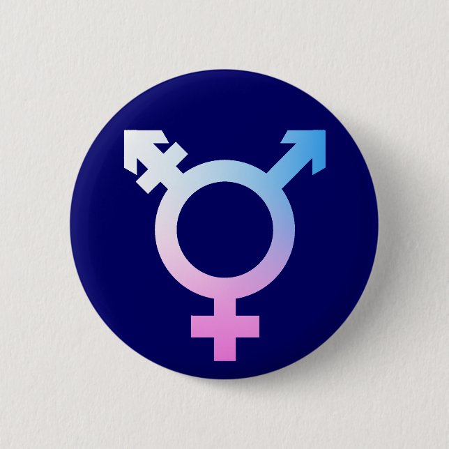 Badge Rond 5 Cm Symbole trans* rose/bleu/blanc (Devant)