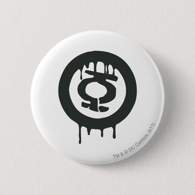 Badge Rond 5 Cm Symbole vert de peinture de lanterne (Devant)