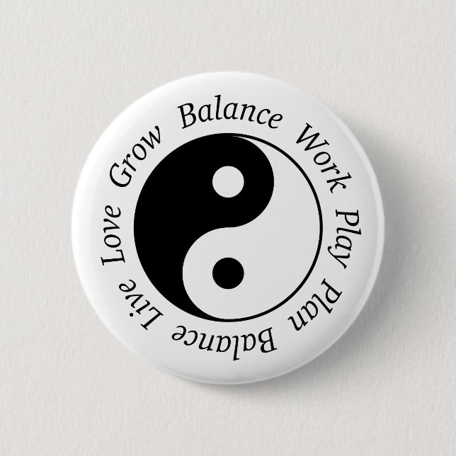 Badge Rond 5 Cm SYMBOLE YIN Yang (Devant)