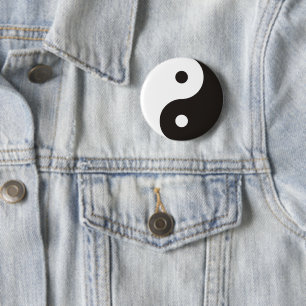 Badge Rond 5 Cm Symbole Yin Yang - tatouage solide