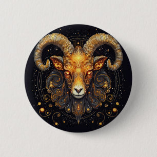 Badge Rond 5 Cm SYMBOLE Zodiaque Béliers Ram Steampunk