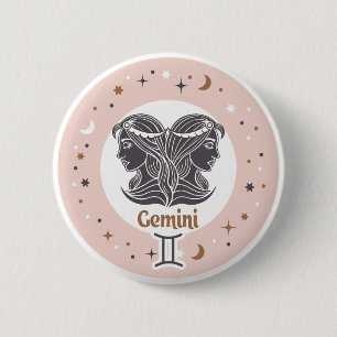 Badge Rond 5 Cm SYMBOLE Zodiaque Gemini