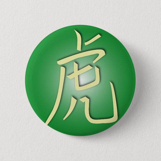 Badge Rond 5 Cm Symboles du tigre (Devant)