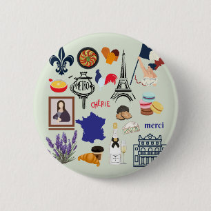Badge Rond 5 Cm Symboles français