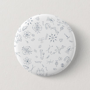 Badge Rond 5 Cm Symboles scientifiques en physique motif