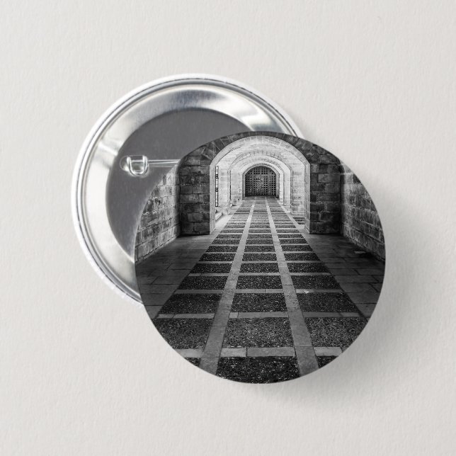Badge Rond 5 Cm Symétrie en noir et blanc (Devant & derrière)