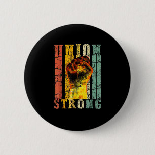 Badge Rond 5 Cm Syndicat Fort Premier Fier Travailleurs de la Fête