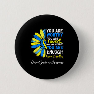 Badge Rond 5 Cm Syndrome de Down motivationnel sensibilisation t21