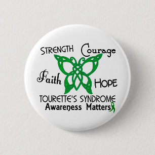 Badge Rond 5 Cm Syndrome de la Tourette celtique du papillon 3