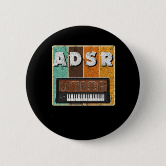 Badge Rond 5 Cm Synthétiseur modulaire analogique ADSR cadeau rétr