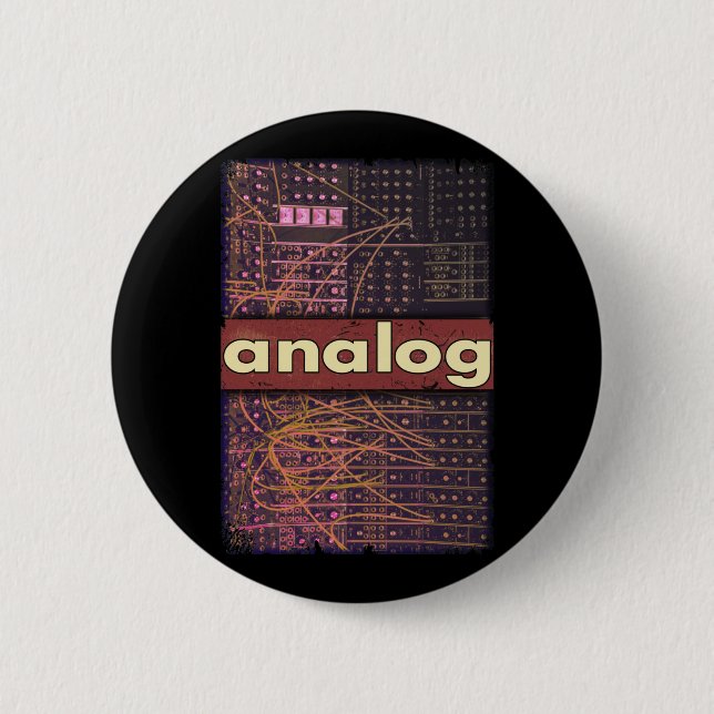 Badge Rond 5 Cm Synthétiseur modulaire analogique Producteur de sy (Devant)