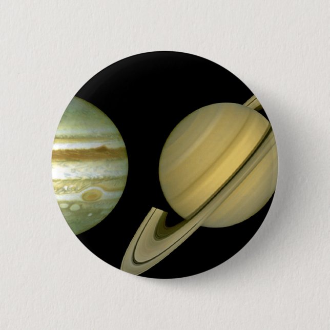Badge Rond 5 Cm Système solaire ~ Vue longue (Devant)
