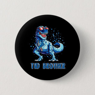 Badge Rond 5 Cm T1D Brother Type 1 Diabète Ruban T Rex Dinosaur