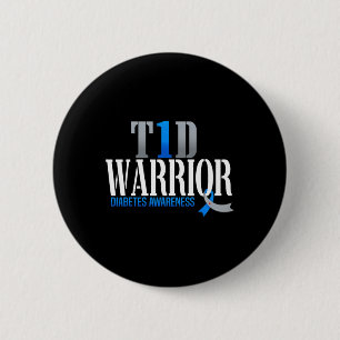 Badge Rond 5 Cm T1D Guerrier Sensibilisation au diabète Type 1 Gue