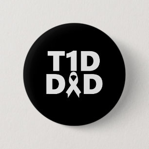 Badge Rond 5 Cm T1d Sensibilisation au diabète pour papa