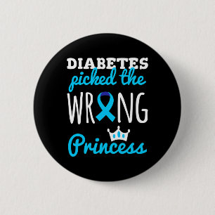 Badge Rond 5 Cm T1d Sensibilisation Princesse Filles Diabète Diabè
