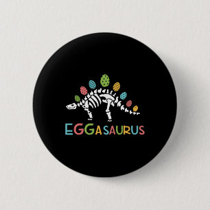 Badge Rond 5 Cm T Eggasaurus Pâques Stegosaurus Dinosaure Garçons 