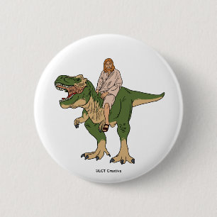 Badge Rond 5 Cm T-Rex de Jésus
