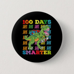 Badge Rond 5 Cm T Rex Dinosaure 100 Jours Plus Intelligent École 1