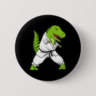Badge Rond 5 Cm T-rex Dinosaure Karaté Kickboxing Arts Martiaux Ji