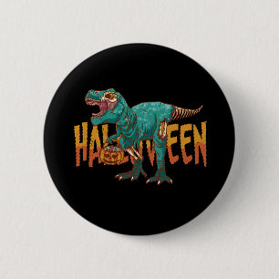 Badge Rond 5 Cm T-Rex Zombie Drôle - Déguisement d'Halloween