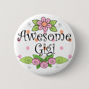 Badge Rond 5 Cm T-shirt Awesome Gigi
