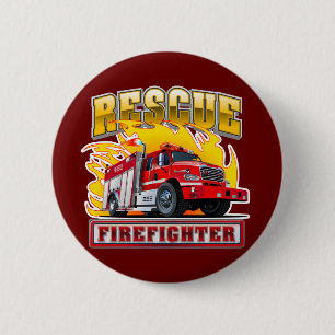 Badge Rond 5 Cm T-shirt Camion-feu